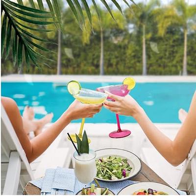 Lily's Home Unbreakable Poolside Acrylic Stemless Wine Glasses and Water  Tumblers, Made of Shatterproof Plastic and Ideal for Indoor and Outdoor  Use