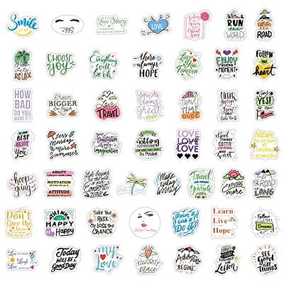 LOVELYLIFE Motivational Inspirational Stickers, 300PCS Positive Quote  Stickers Waterproof Vinyl Stickers for Water Bottle Laptops for Adults  Students