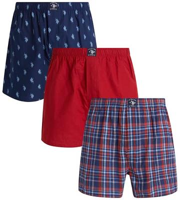 Hanes Men's Tartan Plaid Woven Boxer Shorts 5pk - Red/brown/blue : Target