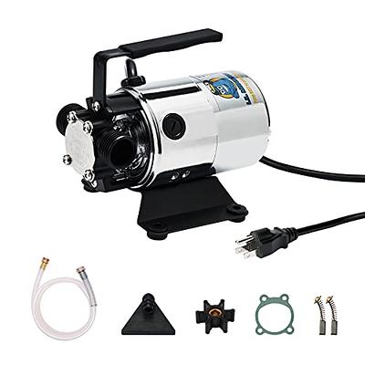 115Volt 330 GPH Portable Low Suction Electric Water Transfer Removal  Utility Pump With Suction Hose Kit