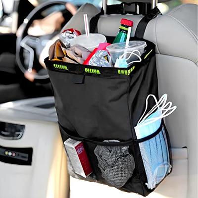 Hanging Car Trash Can with Storage Pockets, Waterproof Leakproof