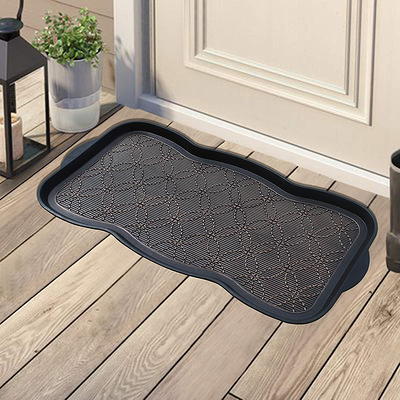  A1 HOME COLLECTIONS Footprint Heavy Duty Flexible 16 in. x 31  in. 100% Rubber Boot Mat. Multi-Purpose for Shoes, Pets, Garden - Mudroom,  Entryway, Garage etc., Black Footprint Mat, (A1HCLBT11) 