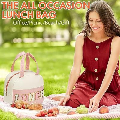  Yitote Cute Lunch Bags with 4 Icepacks, Insulated with Bottle  Holder, Adjustable Shoulder Strap,Women Lunch Bags for Work (Pink Gray):  Home & Kitchen