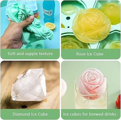 12 Cavity Small Diamond Rose Ice Cube Mold Silicone Rose Mold Ice