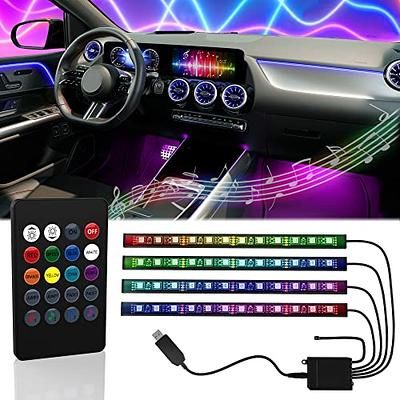  Interior Car Lights, Car LED Lights with Dream Color DIY Mode  and Music Sync, APP Control with Remote LED Lights for Car, Multicolor  Under Dash Car Lighting Kit with USB Car