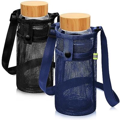 Nuovoware Water Bottle Carrier Bag, Bottle Pouch Holder, Adjustable Shoulder Hand Strap 2 Pocket Sling Neoprene Sleeve Sports Water Bottle Accessories