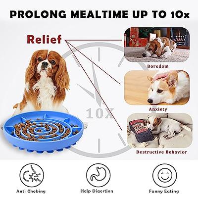 Tivray Elevated Slow Feeder Dog Bowls, 9 Cups Raised Dog Slow Feeder Bowls  Large Breed with 4 Adjustable Heights Dog Food Bowl Stand, Non Slip Anti