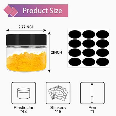 48 Pcs Glass Jars with Labels, 4Oz Square Spice Jars Bottle with Sealing  Lids 