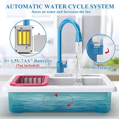 Pretend Play Kitchen Sink Toys, Electric Dishwasher Kitchen Sink Play Set  with Automatic Running Water Pretend Playing Kitchen Sink Toys Set for Kids  Simulation Education Montessori Toys 