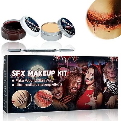 Halloween SFX Makeup Kit - Professional Face Body Paint Special Effects  Makeup kit with 12 Colors Face Body Paint Palette, Scar Wax with Spatula  Tool