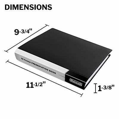 12 Pocket Bound Presentation Book, Black with Clear View Front Cover, 24 Sheet Protector Pages, 8.5 x 11 Sheets, by Better Office Products, Art