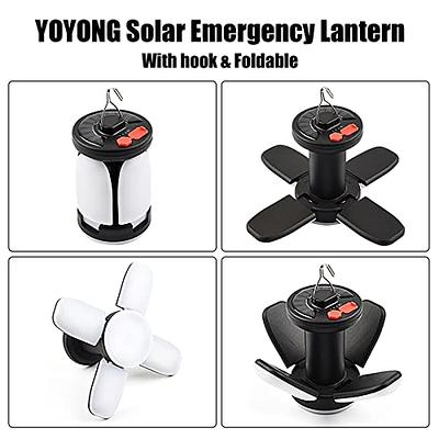 YOYONG Solar Camping Lantern Rechargeable, Portable Folding LED