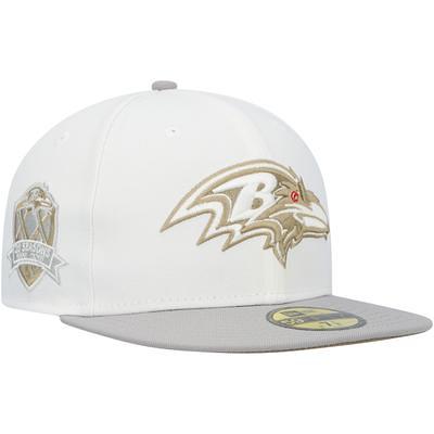 Men's New Era Cream/Black Baltimore Ravens 2022 Sideline 59FIFTY Fitted Hat