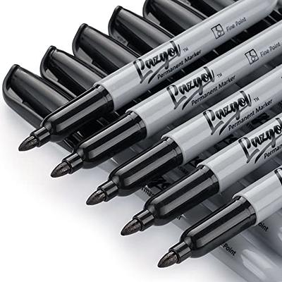 LAZGOL Permanent Markers Bulk, 32 Pack Black Permanent Marker Set