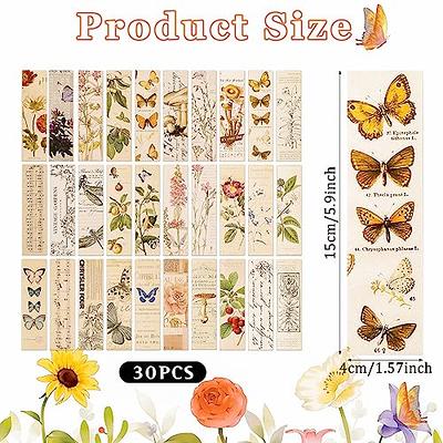 Vintage Paper Bookmarks,30 Pcs Natural Style Book Marks Retro Paper Book  Markers Cute Bookmarks Aesthetic Botanical Flower Bookmarks For Women For  Wom