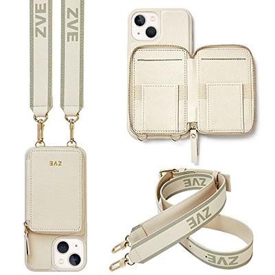  ZVE iPhone 13 Pro Max Crossbody Wallet Case, Magnetic Magsafe  Leather Phone Case with RFID Bolcking Card Holder Wrist Strap, Zipper Purse  Cover for iPhone 13 Pro Max, 6.7-Beige : Cell