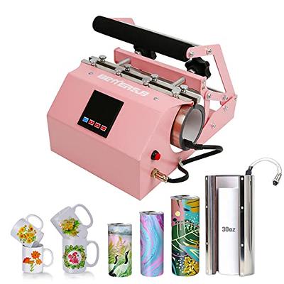 Realkant Automatic Tumbler Heat Press Machine, Auto Tumbler  Press, Tumbler Heat Press 20-30 oz, Mug Press Cup Press Heat Press for  Sublimation Blanks Skinny Straight Tumblers Glass 11-15OZ Mugs (Pink) 