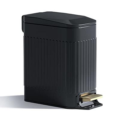 Sooyee 2.4 Gallon Slim Smart Trash Can, Black, Plastic