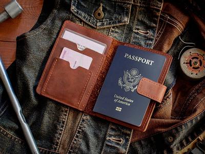  Personalized leather passport cover, passport holder