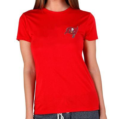 Women's Fanatics Branded White/Red Tampa Bay Buccaneers Even Match Lightweight Lace-Up Long Sleeve Top