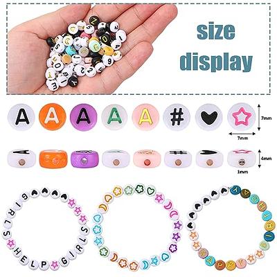  EuTengHao 1000 Pieces Letter Beads Kit 28 Styles Alphabet Beads  A-Z Beads Heart Beads for Bracelets Necklace Friendship Jewelry Making DIY  Supplies (White Beads Black Letter)