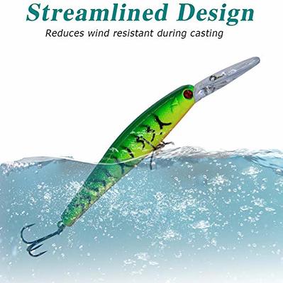 Deep Diving Large Minnow Lure Realistic Appearance Hard Plastic