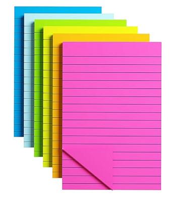 EOOUT Sticky Notes Pads, 4x6 Inches, 6 Pads, Fresh Colors, Lined