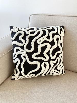 Black, Red & White Throw Pillow Cover in a Pretty Swirls 100% Cotton