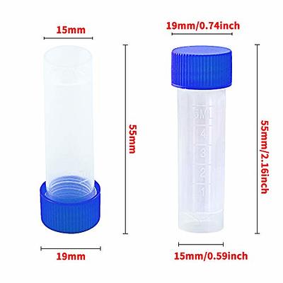 Plastic Vials, Clear PET Sample Vials With White Lined Screw Caps