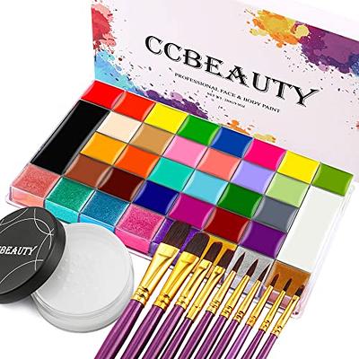 CCbeauty 36 Colors Face Paint,Professional Face Painting Kit,Neon