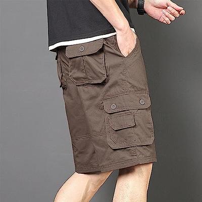 Men Combat Cargo Shorts Multi-Pocket Capri Half Pants Hiking Outdoor Beach