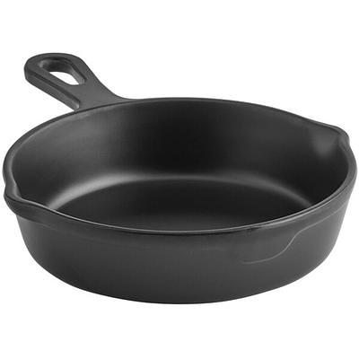 Winco IGL-10, 10-Inch Black Coated Round Cast Iron Grill Pan