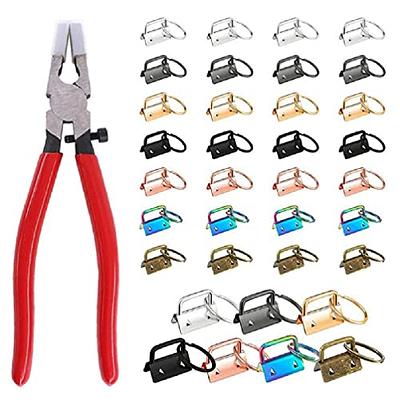 Trimming Shop 25mm Key Fob Hardware Gunmetal Lanyard Wristlet Key Chain  with Metal Split Ring, 10pcs 