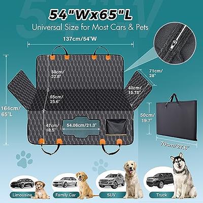 4 - in-1 Dog Car Seat Cover, Scratchproof Pet Car Seat Cover with Mesh  Window/2 Seat Belts, OKMEE Convertible Dog Hammock Nonslip Dog Back Seat