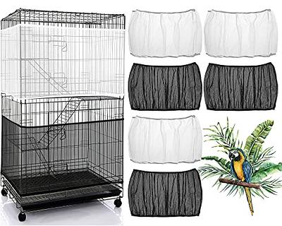 Bird Cage Seed Catcher, Large Airy Gauze Seeds Bird Cage Cover Guard  Adjustable Bird Cage Cover Birdcage Seed Feather Catcher Universal Birdcage