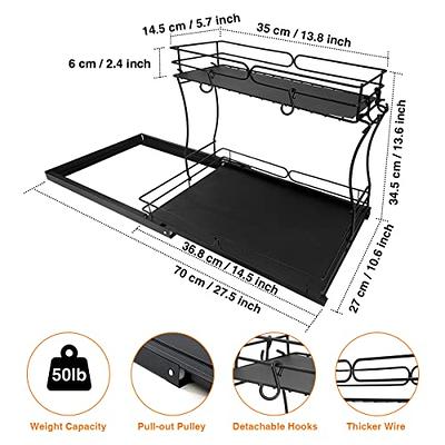 NUOYANG Pull Out Cabinet Organizer Under Sink Organizers and Storage  Kitchen Bathroom Cabinet Storage Shelf with 2 Tier Sliding Wire Drawer for  Inside Kitchen Bathroom Cabinet or Under Sink (Black) - Yahoo Shopping