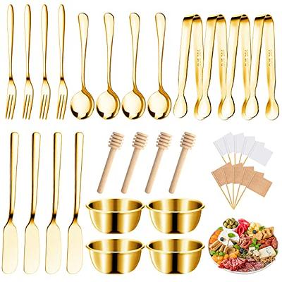 Wooden Spoon for Eating, Fork and Knife Set(6 pcs), Salad Spoon, Spreader  Knife, serving spoon, Small Scoops for Canisters, Coffee Spoon, Portable