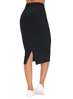 Pencil Skirts For Women High Waist Stretchy Black Pencil Skirt
