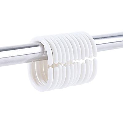 12PCS Plastic Curtain Hook,Shower Curtain Rings Bendable Hooks Rings Shower Rod  Hook Plastic Loop Clip for Bathroom Accessories(White) - Yahoo Shopping