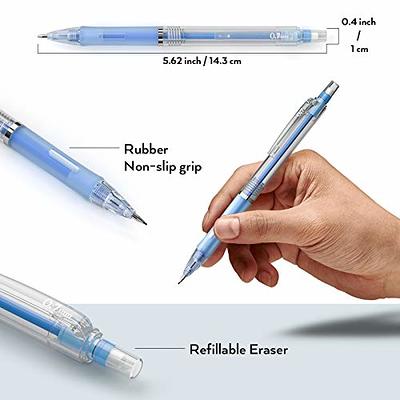 Nicpro 2 PCS Mechanical Pencils 0.5mm & 0.7 mm with Case, MP1000 Metal  Artist Pencil Set with 4 Tubes HB Lead Refills, 2 Erasers, 9 Eraser Refills  For