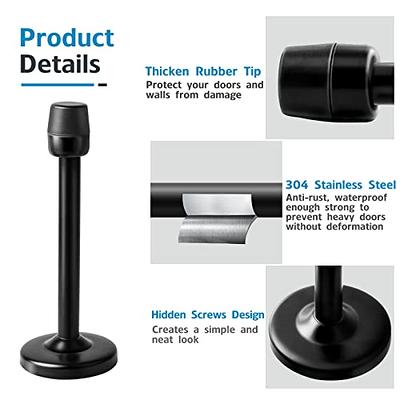 Door Stop, 2 Pack Extra Long Door Stopper, Stainless Steel, 6 Inch Black  Wall Mount Door Stoppers Holder with Sound Dampening Rubber Tip, Heavy Duty  Modern Doorstops for Bottom of Door - Yahoo Shopping