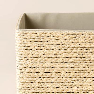 Sorbus Woven Paper Rope Baskets - 4 Piece Set, Beige