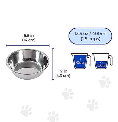 Podinor Stainless Steel Dog Bowls, Food and Water Non Slip Anti Skid Stackable Pet Puppy Dishes for Small, Medium and Large Dogs (2 Pack)