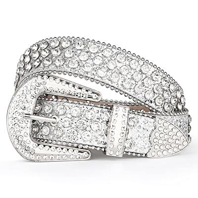 Western Style Diamond shape buckle belt in Black