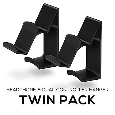 BRAINWAVZ The UberAtlas Dual Game Controller & Headphone Stand Wall Mount  Holder for Xbox ONE, Series X, PS5, PS4, PS3, Switch, STEELSERIES Gamepad &  More, Stay Organized No Screws (Two Pack) 