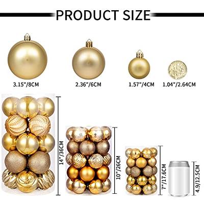  34ct Gold Christmas Ball Ornaments Shatterproof Plastic  Christmas Tree Decorations for Xmas Party Home Office Holiday Decor -Medium  Size (2.36/ 60mm) : Home & Kitchen