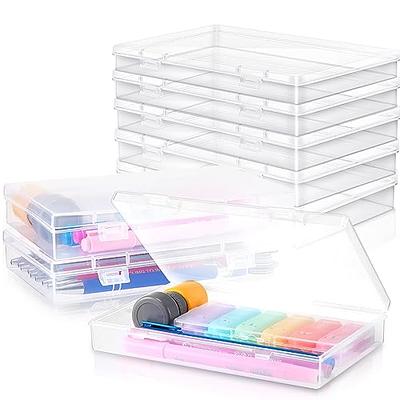 3 Pack Pencil Box, Sooez Pencil Box for Kids, Plastic School Supply Box,  Large School Box, Hard Plastic Pencil Case Lid, Stackable Clear Supply  Boxes