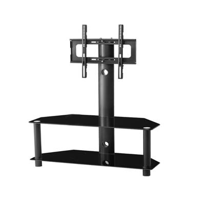 GHOUSE SSuper 43.30 in. Black Glass TV Stand Fits TV's up to 65 in. with  3-Tier Shelves HFW24105047 - The Home Depot