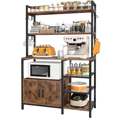 VEVOR Kitchen Baker's Rack, Coffee Bar, 6-Tier Microwave Oven Stand, Bakers Racks for Kitchens with Storage