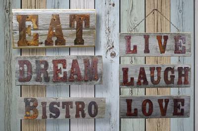  Rustic Galvanized Metal Letters - Farmhouse Style Wall Sign -  Industrial Tin Decor for Home or Outdoor (3 Rusty Metal Letters) (A) :  Handmade Products